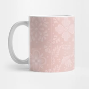 Mexican Pale Pink Talavera Tile Pattern by Akbaly Mug